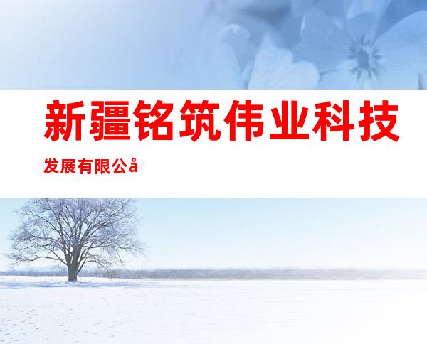 新疆铭筑伟业科技发展有限公司